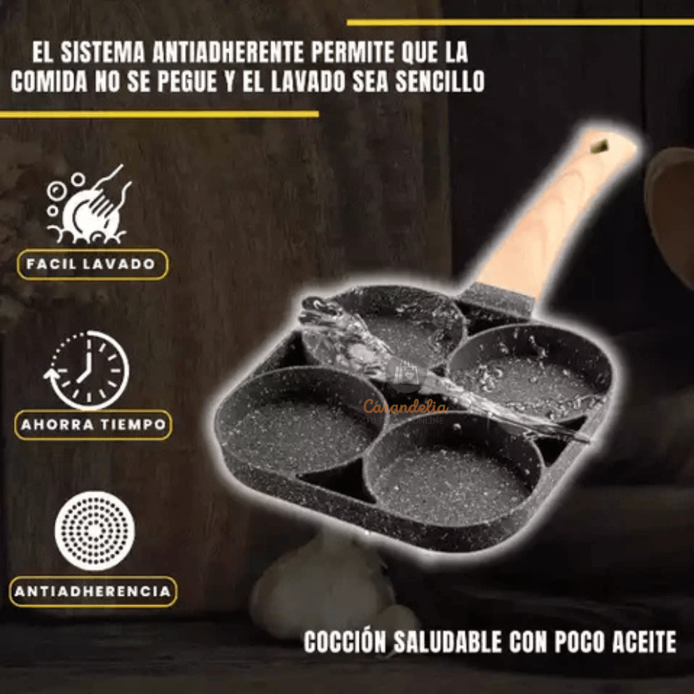 Sartén Antiadherente – Cocina 4 en 1 – Prepara comidas completas en minutos sin ensuciar de más