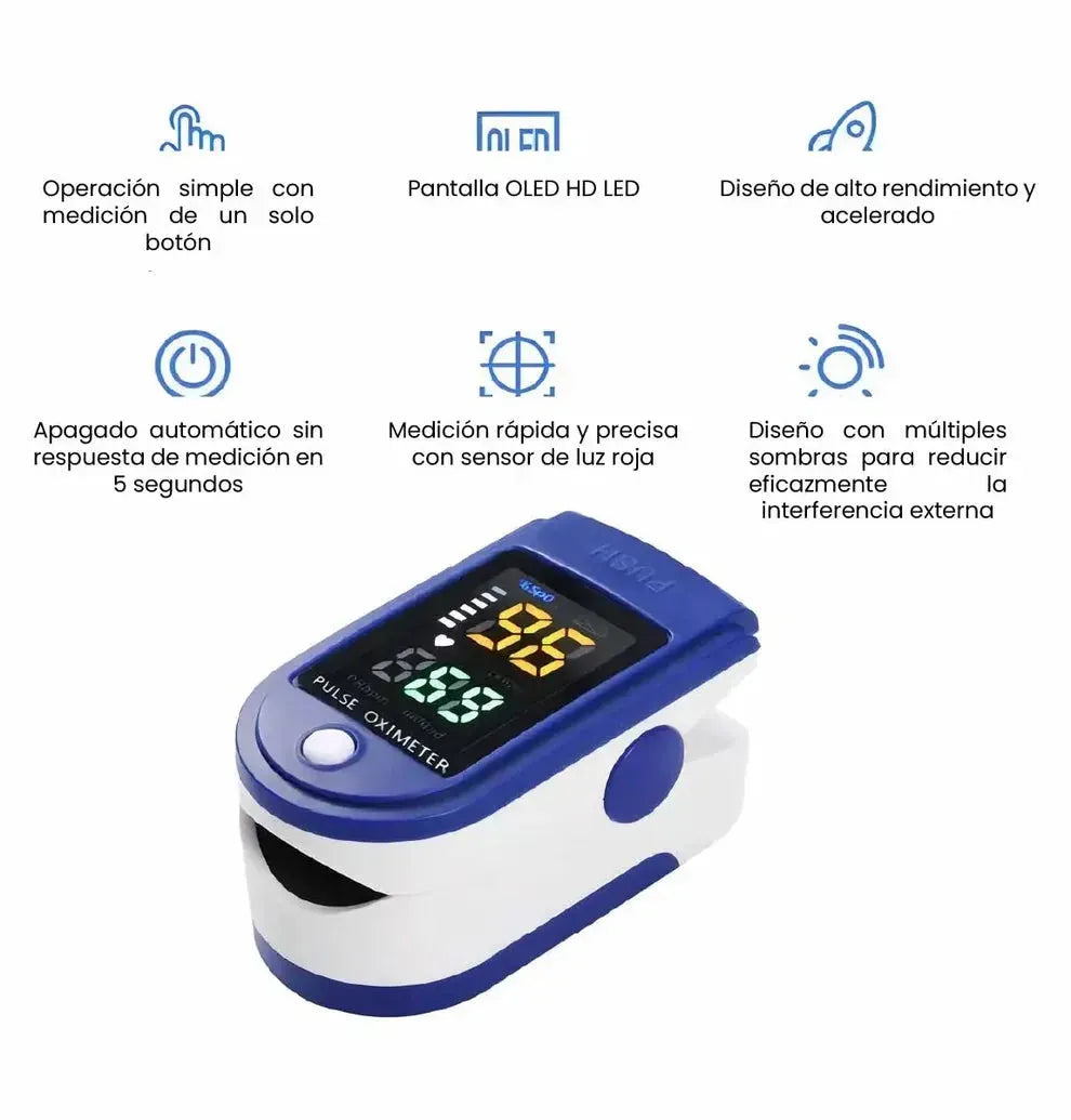 🫀OXIMETRO DE PULSO DIGITAL  MIDE OXIGENO Y FRECUENCIA CARDIACA + ENVÍO GRATIS 📦